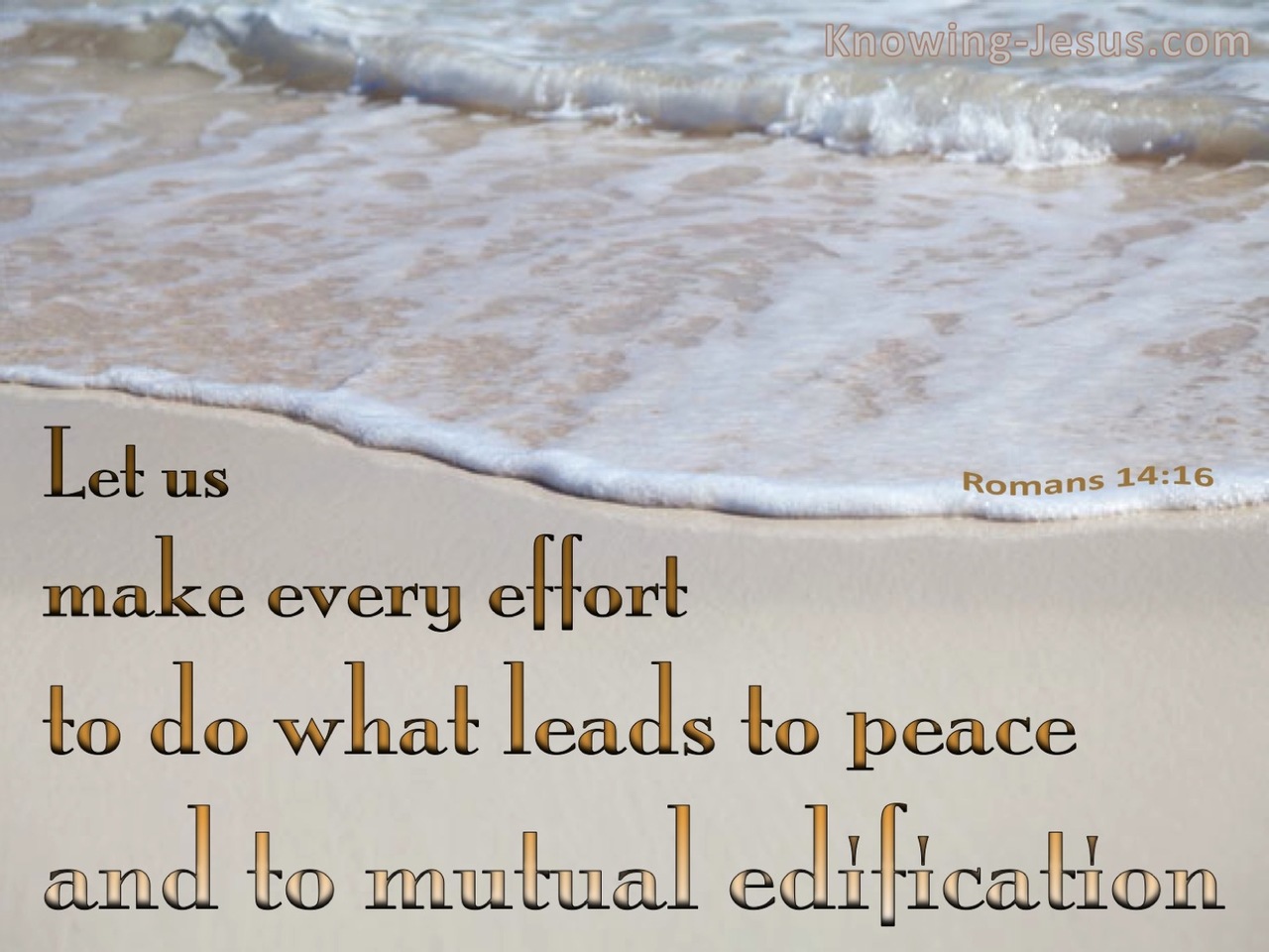 Romans 14:16 Do What Leads To Peace (beige)